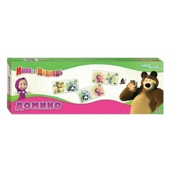 Игра Домино Маша и Медведь, 3+ арт.80116