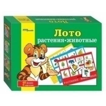 Игра лото Растения-животные, 3+ арт.80303