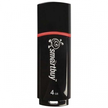Карта памяти USB (флэш-накопитель)  4Gb Smartbuy Crown Black USB 2.0 Flash Drive с колпачком арт.SB4GBCRW-K