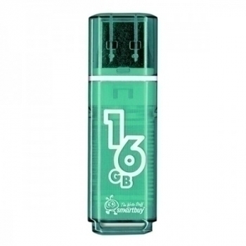 Карта памяти USB (флэш-накопитель) 16Gb Smartbuy Glossy series Green USB 2.0 Flash Drive с колпачком арт.SB16GBGS-G