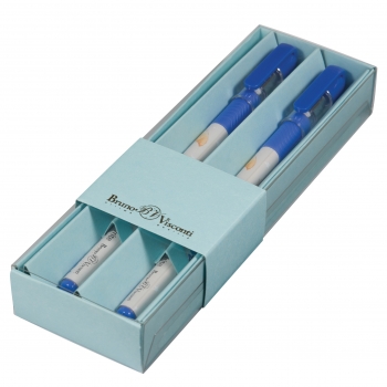 НАБОР ИЗ 2-Х РУЧЕК MagicWrite. Панда с зонтиком ШАРИКОВАЯ, 0.5 ММ, СИНЯЯ (голубой футляр) арт.20-0240/4343