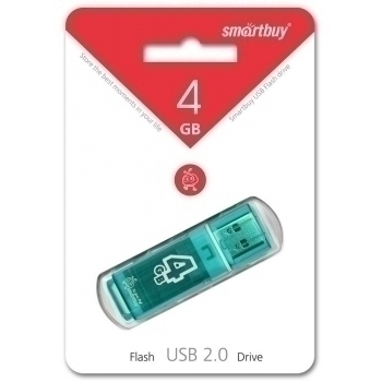 Карта памяти USB (флэш-накопитель)  4Gb Smartbuy Glossy series Green USB 2.0 Flash Drive с колпачком арт.SB4GBGS-G