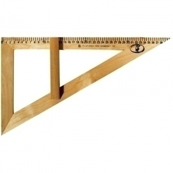 Треугольник классный 30* деревянный, длина 40см арт.С364
