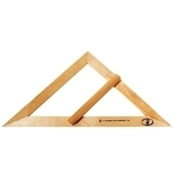 Треугольник классный 45* деревянный, без шкалы арт.С370