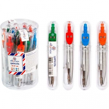 Циркуль Attomex в пластиковом футляре, цвета ассорти арт.5098300