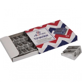 Точилка Attomex металлическая на два отверстия, карт.кор  арт.4071305