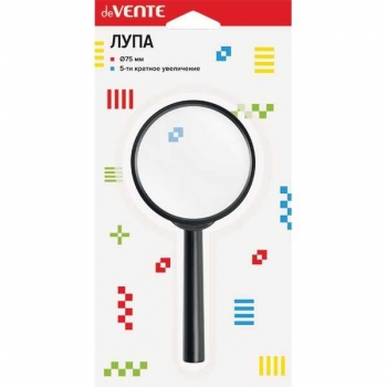 Увелич. стекло (лупа) с пятикратным увеличением deVENTE диам.75мм, картон. блистер арт.4080301