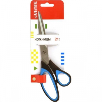 Ножницы deVENTE 21 см Twin двуцветные прорезиненные кольца, в карт. блист. арт.4091319