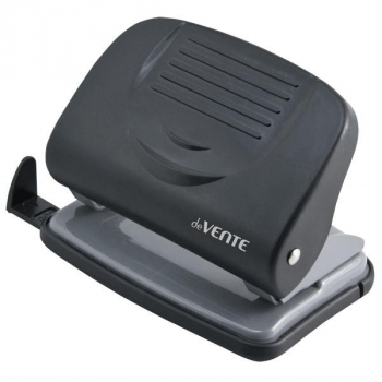 Дырокол (20 л) deVENTE. Stripe пластик, с линейкой, в карт. коробке, черный арт. 4020339