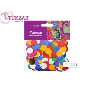 Пайетки для декоративных работ, 20 гр в пакетике (цвета ассорти в пакете), арт. TZ 13231