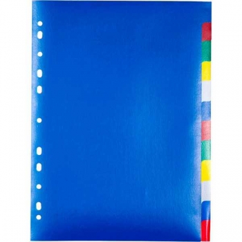 Разделитель Attomex пластиковый A4 цветовой, 12 цв арт.3051511