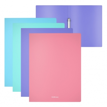 Папка А4 на 2 кольцах 24мм пластик. ErichKrause Diagonal Pastel  ассорти арт.49977