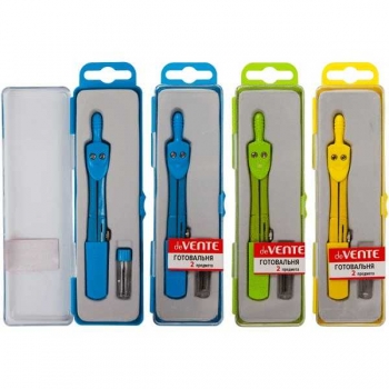 Готовальня deVENTE (02 предмета) (циркуль, грифель в пенале) в цветном пласт.футляре с прозр. крышкой арт.5093602 Готовальня deVENTE (02 предмета) (циркуль, грифель в пенале) в цветном пласт.футляре с прозр. крышкой арт.5093602