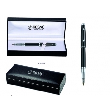 Ручка REGAL 16 перьевая (серия Buckingham) в футляре, черная арт.L-16-200F