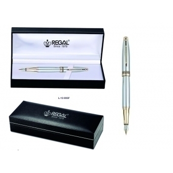 Ручка REGAL 12 перьевая  (серия George) в футляре, серебристый корпус арт.L-12-005F