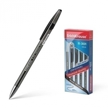 Ручка гелевая ErichKrause R-301 ORIGINAL Gel Stick, 0.5, черная арт.42721 Ручка гелевая ErichKrause R-301 ORIGINAL Gel Stick, 0.5, черная арт.42721