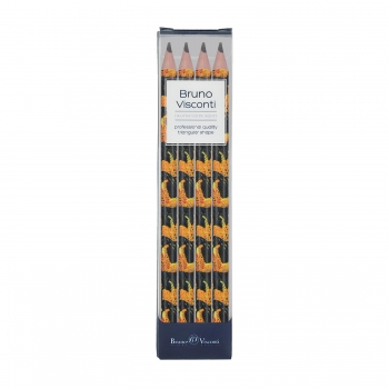 НАБОР ИЗ 4-Х КАРАНДАШЕЙ ЧЕРНОГРАФИТОВЫХ HappyGraphix Jumbo. Леопард 4В, 3.5 MM арт.21-0062/36-4