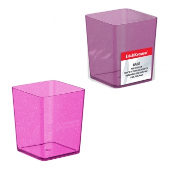 Подставка настольная пластиковая ErichKrause® Base, Glitter, розовый арт.53238