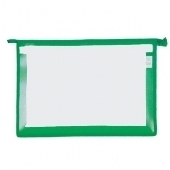 Папка д/тетр. А4 цветная на молнии арт.ПТ-8 офис/зеленый