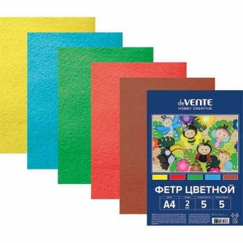 Набор фетра цветного А4 deVENTE Яркие цвета 5цв, 5л, 2 мм,  арт. 8040756