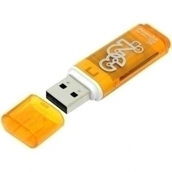 Карта памяти USB (флэш-накопитель) 32Gb Smartbuy Glossy series Orange USB 2.0 Flash Drive с колпачком арт.SB32GBGS-Or