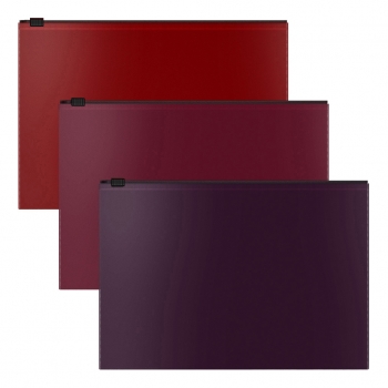 Набор из 3 zip-пакетов пластиковых ErichKrause® Matt Blackberry Marsala, A4, ассорти арт.54994
