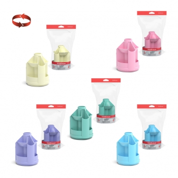 Подставка настольная вращающаяся пластиковая ErichKrause® Mini Desk, Pastel, ассорти из 5 цветов арт.55761
