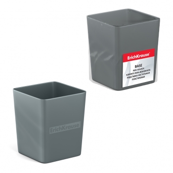 Подставка настольная пластиковая ErichKrause® Base, Ice Metallic, серебряный арт.55811