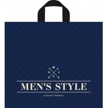 Мешок 34х40см ПВД 70мкм с петлевой ручкой, Менс стиль синий арт.н00130057