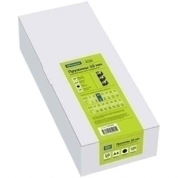 Пружины для перфопер. 10 мм. черные пластиковые OfficeSpace (100 шт.) арт.PC7005