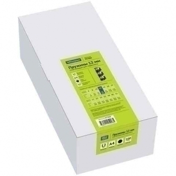 Пружины для перфопер. 12 мм. черные пластиковые OfficeSpace (100 шт.) арт.PC7008