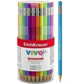 Карандаш автоматический 0.5мм ErichKrause VIVO, ластик, корпус ассорти арт.45023