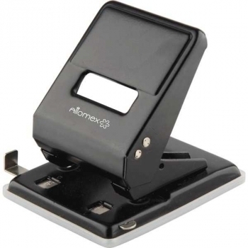 Дырокол (45 л) Attomex металлический с линейкой, в карт. кор., черный арт. 4020315