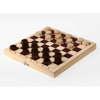 Игра настольная  Шашки деревянные с доской, Орловские шахматы, размер 230х115х38мм арт.D-2