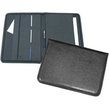 Папка д/документов deVENTE Leeds иск. кожа, 2 кармана, отделения под визитки, на молнии, черная арт.1040505