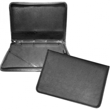 Папка д/документов Attomex  Optima иск. кожа, с кольцами, на молнии, черная арт.1040508