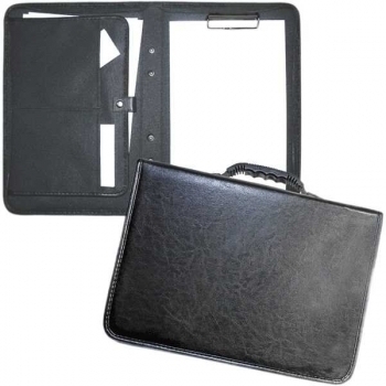 Папка д/документов Attomex  Tango иск. кожа, мет. прижим для бумаг, на молнии, ручка-трансформер, черная арт.1040509