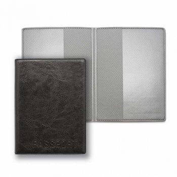Обложка на паспорт PASSPORT, черный кожзам арт.2203.И-207