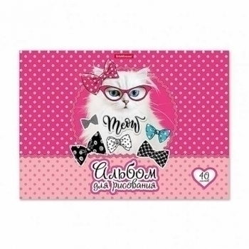 Альбом для рисов. А4 40л. ErichKrause Cool Cat, клеевое скрепление арт.45434