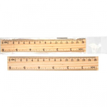 Линейка деревянная 15 см Attomex в пласт. пакете, арт. 5091800