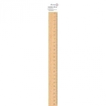 Линейка деревянная 25 см Attomex в пласт. пакете, арт. 5091802