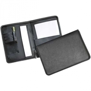 Папка д/документов deVENTE York иск. кожа, 2 кармана, отделения под визитки и ручкм, на молнии, черная арт.1040503