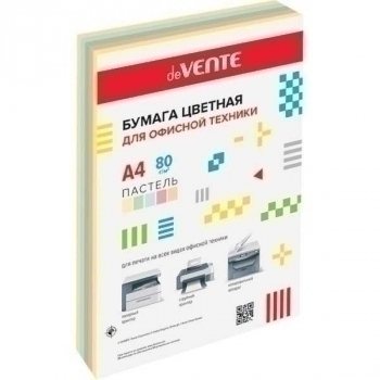 Бумага цв.офисная А4 500 л 80 г/м2 deVENTE пастель микс 5 цв. арт.2072709