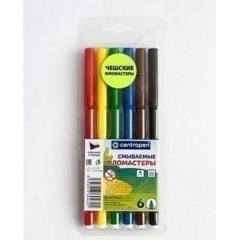 Фломастеры 06 цв. ПИНГВИНЫ (смываемые)  в блист. уп.  арт.7790 0685