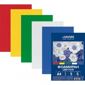 Набор фоамирана (искусственная замша) А4 deVENTE  5цв, 5л, 1мм, цветной  арт. 8040798