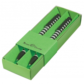 НАБОР ИЗ 2-Х РУЧЕК ArtClick.Полоски ШАРИКОВАЯ 0.5 ММ, СИНЯЯ (салатовый футляр) арт.20-0281/2727