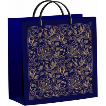 Мешок 30х30х9см мягкий пластик 140мкм ламинированный с пластиковой ручкой, Подарочный узор арт.н00129505