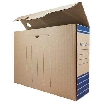 Короб архив. 100мм (327х100х240) из трехслойн. гофр. картона, бурый Koroboff арт.100_бурый_Koroboff