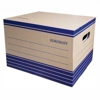 Бокс архивный из гофр. картона (324х245х235) Koroboff БУРЫЙ с крышкой арт.Бокс_Koroboff