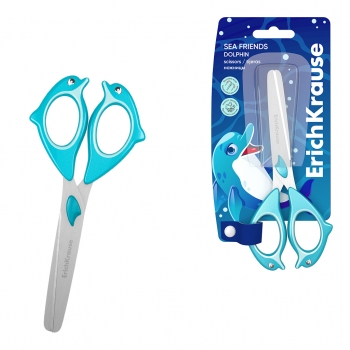 Ножницы ErichKrause Sea Friends Dolphin, 13.5 см (в блистере по 1 шт.) арт.60868
